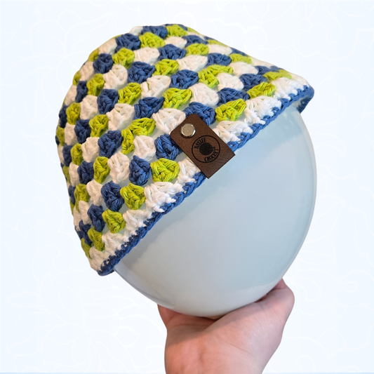 Blue/Green Granny Stitch Bucket Hat