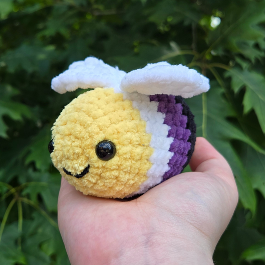 Nonbinary Pride Bee Crochet Plushie - Misfit Item