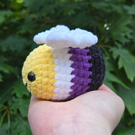 Nonbinary Pride Bee Crochet Plushie - Misfit Item