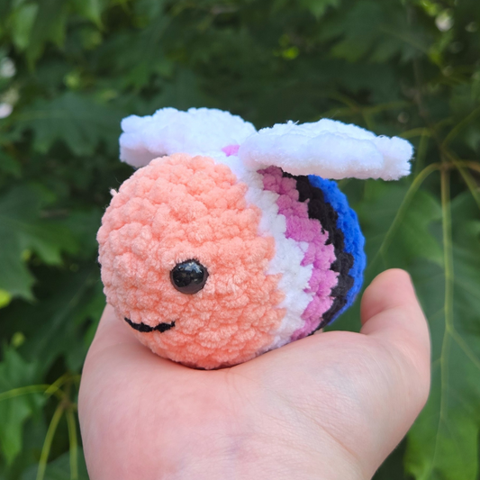 Genderfluid Pride Bee Crochet Plushie - Misfit Item