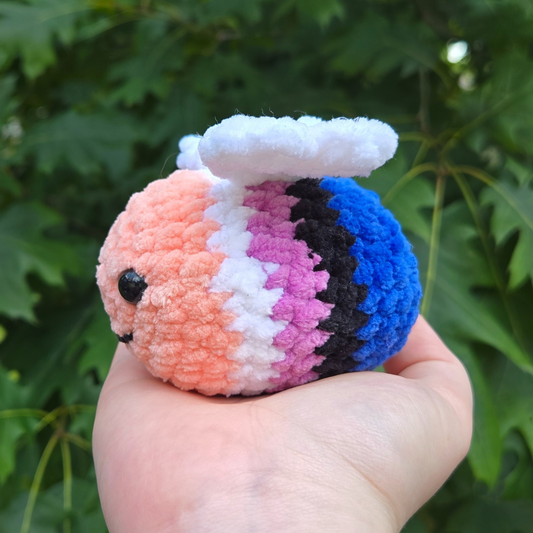 Genderfluid Pride Bee Crochet Plushie - Misfit Item
