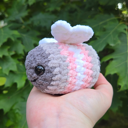Demigirl Pride Bee Crochet Plushie - Misfit Item
