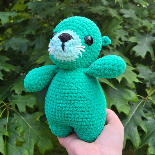 Green Otter Crochet Plushie - Misfit Item