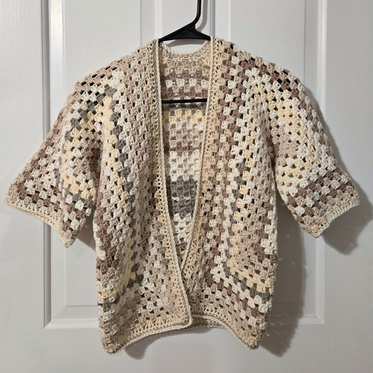 Creams and Browns Granny Stitch Overshirt - Size XS