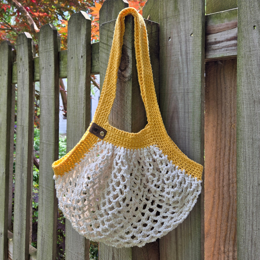 Gold/Ecru Mesh Market Bag