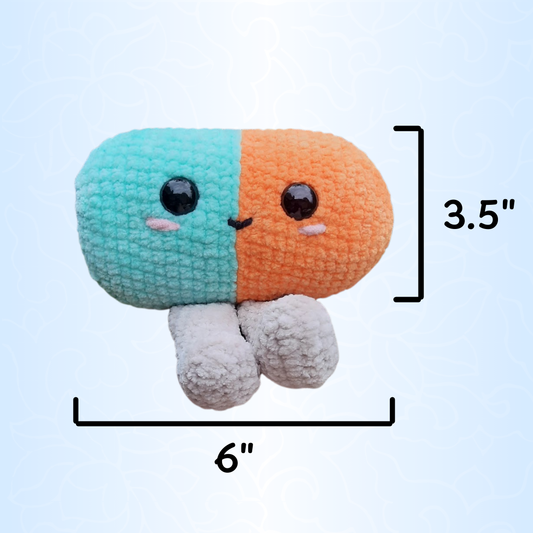 Pill Pal Crochet Plushie (Teal/Orange)
