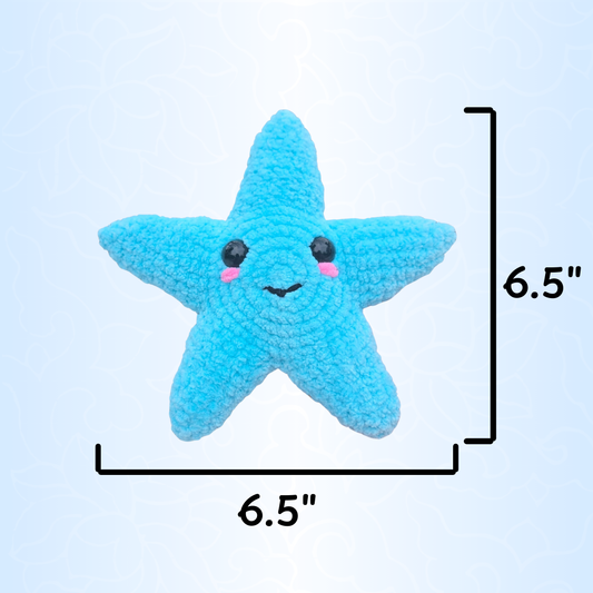 Starfish Crochet Plushie (Medium Blue)