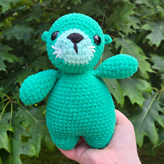 Green Otter Crochet Plushie - Misfit Item