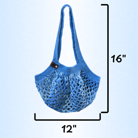 Vista/Baby Blue Ombre Mesh Market Bag