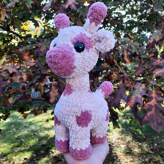 Giraffe Crochet Plushie (Large Pink)
