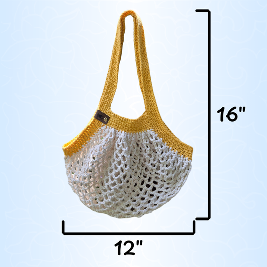 Gold/Ecru Mesh Market Bag