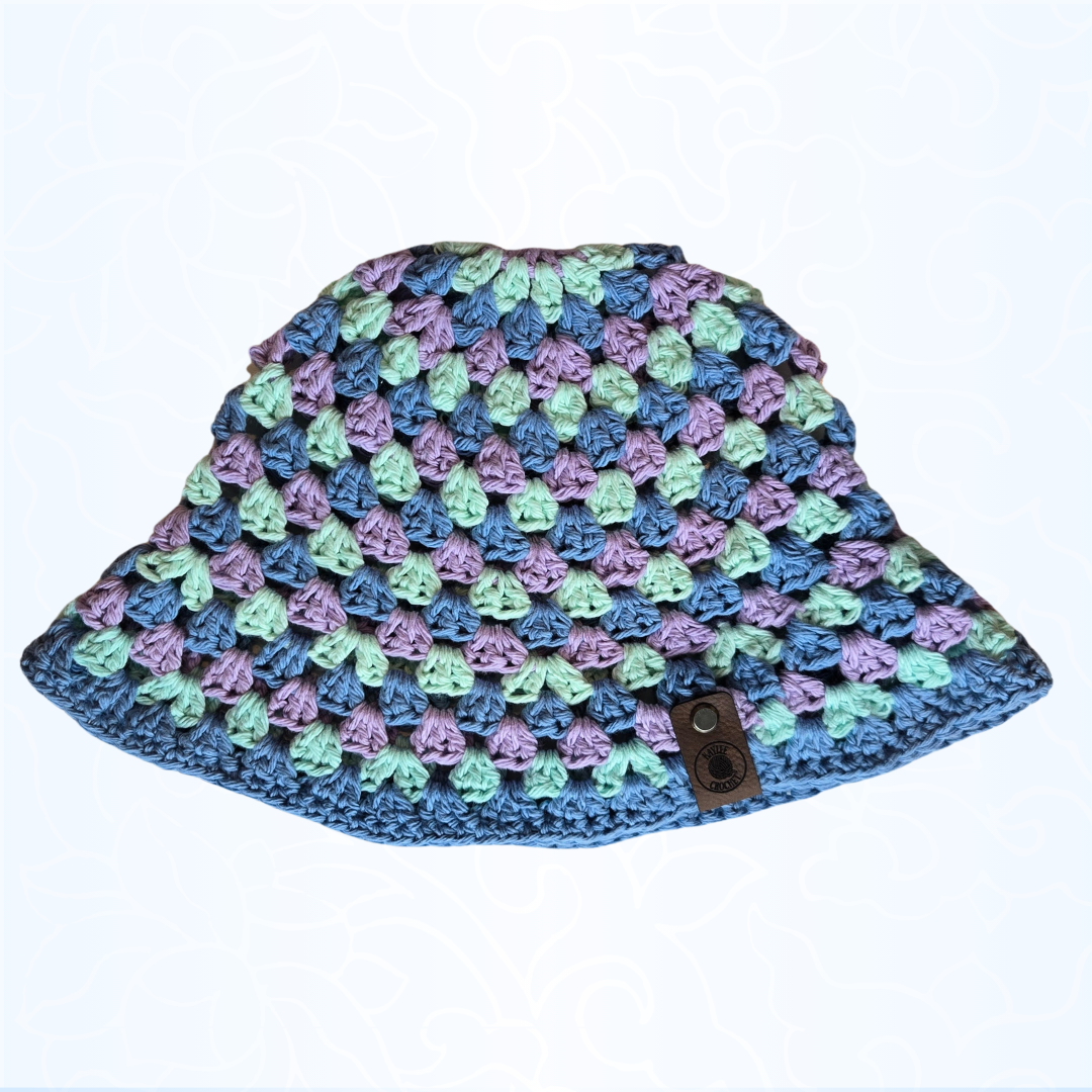 Purple/Seaglass/Blue Granny Stitch Bucket Hat