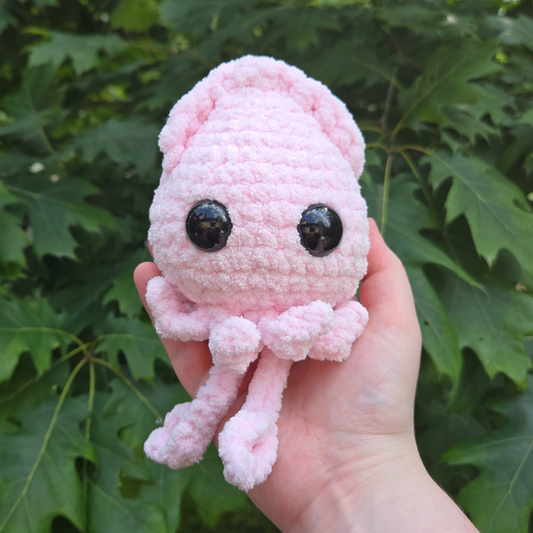 Pink Squid Crochet Plushie - Misfit Item