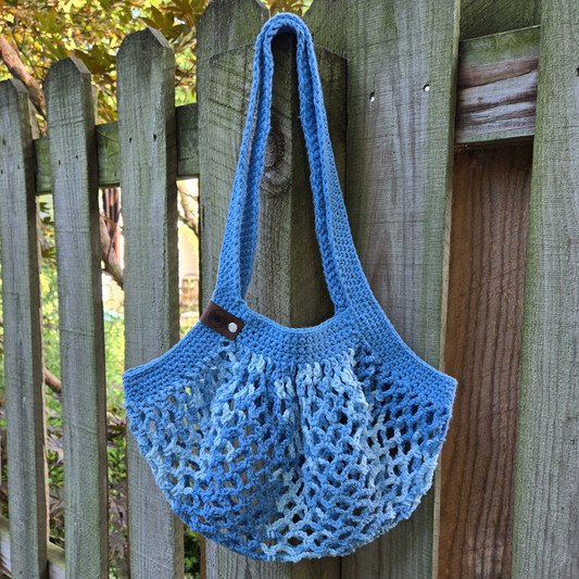 Vista/Baby Blue Ombre Mesh Market Bag