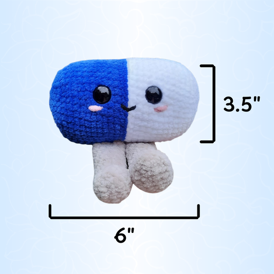 Pill Pal Crochet Plushie (Blue/White)