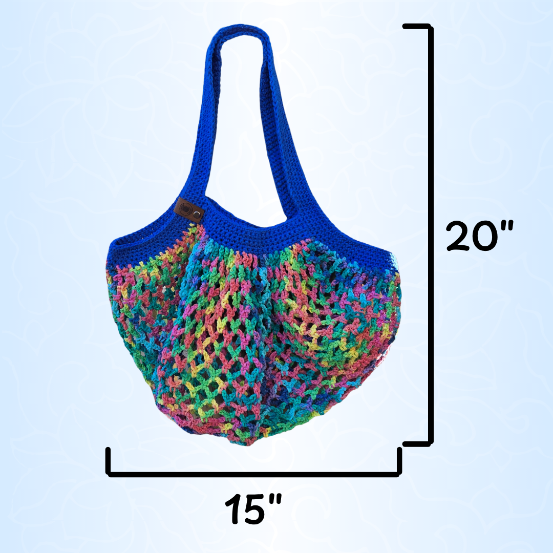 Blue/Bright Jewels Ombre Mesh Market Bag