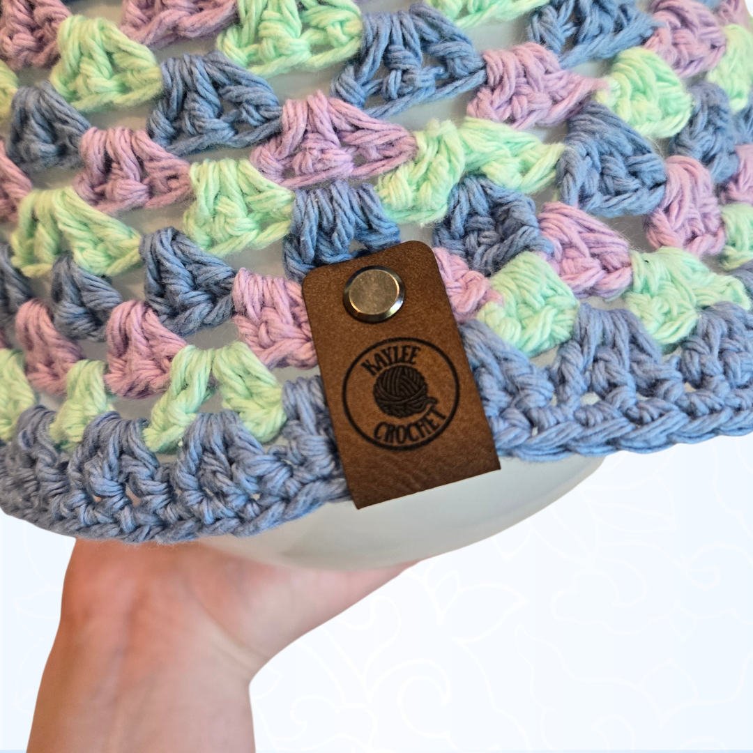 Purple/Seaglass/Blue Granny Stitch Bucket Hat