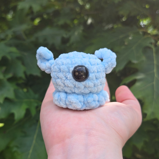 Tiny Blue Alien Crochet Plushie - Misfit Item