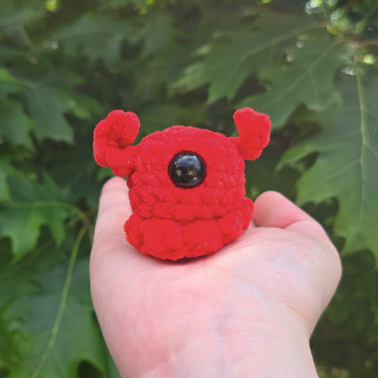 Tiny Red Alien Crochet Plushie - Misfit Item