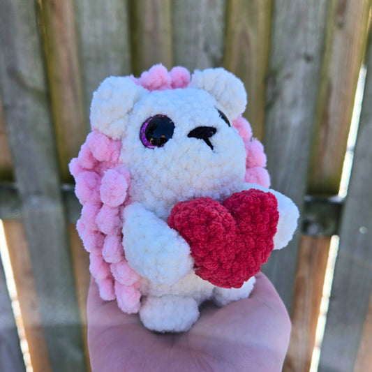 Hedgehog with Heart Crochet Plushie