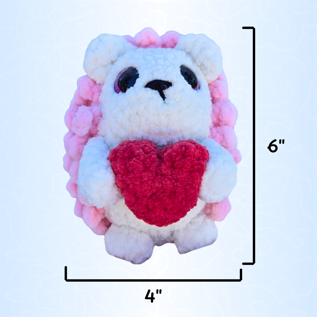 Hedgehog with Heart Crochet Plushie
