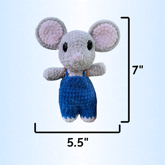 Mouse with Cookie Backpack Crochet Plushie