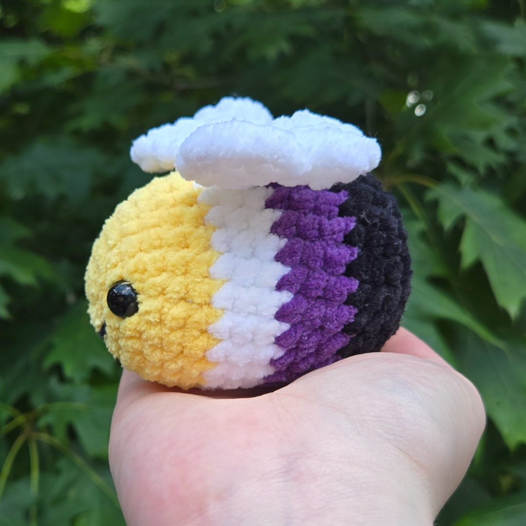 Nonbinary Pride Bee Crochet Plushie - Misfit Item