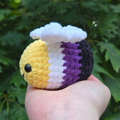 Nonbinary Pride Bee Crochet Plushie - Misfit Item