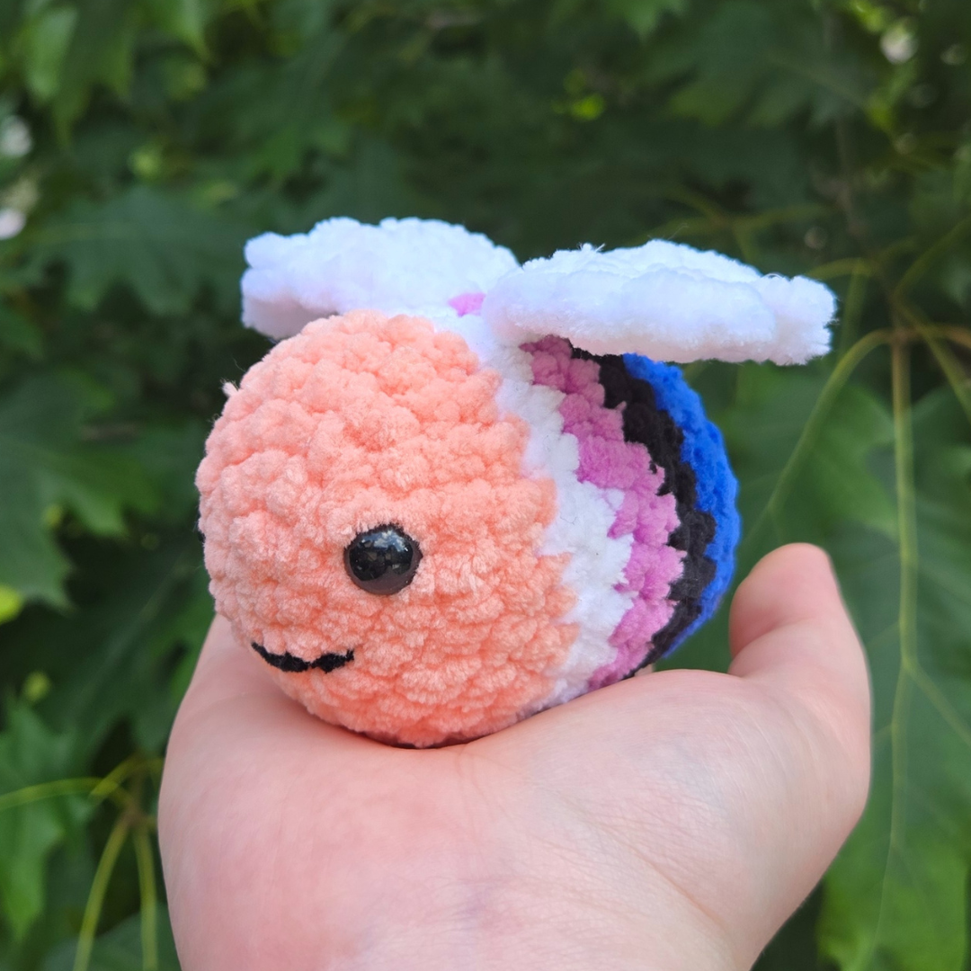 Genderfluid Pride Bee Crochet Plushie - Misfit Item