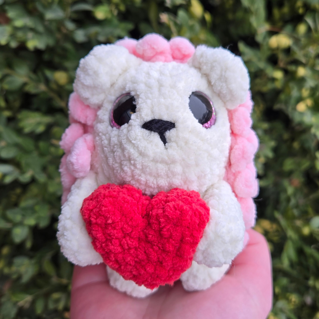 Hedgehog with Heart Crochet Plushie