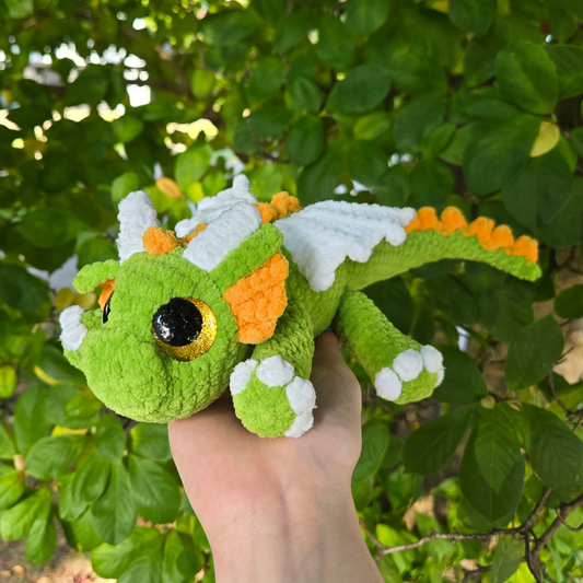 Dragon Crochet Plushie (Green & Gold)