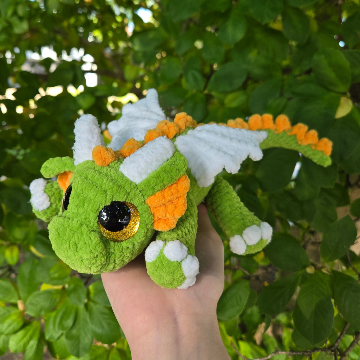 Dragon Crochet Plushie (Green & Gold)