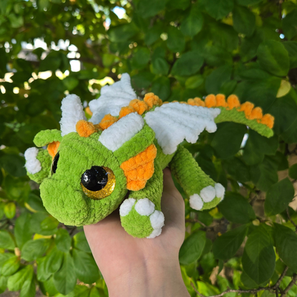 Dragon Crochet Plushie (Green & Gold)