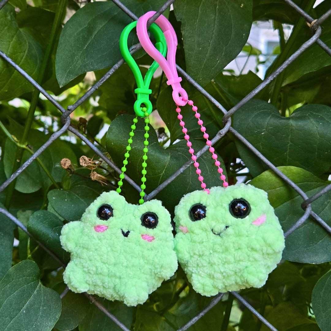 Mini Chubby Frog Crochet Plushie Keychain