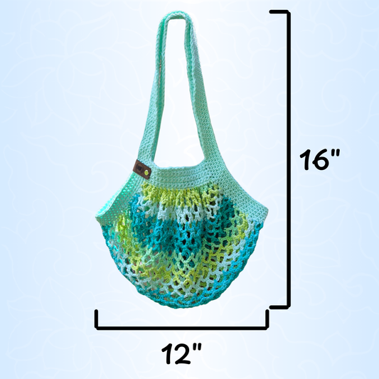 Mint/Green Stripes Mesh Market Bag
