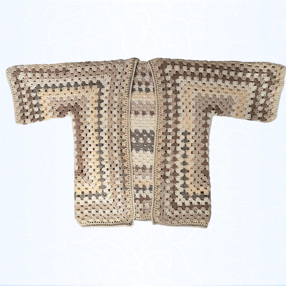Creams and Browns Granny Stitch Overshirt - Size XS