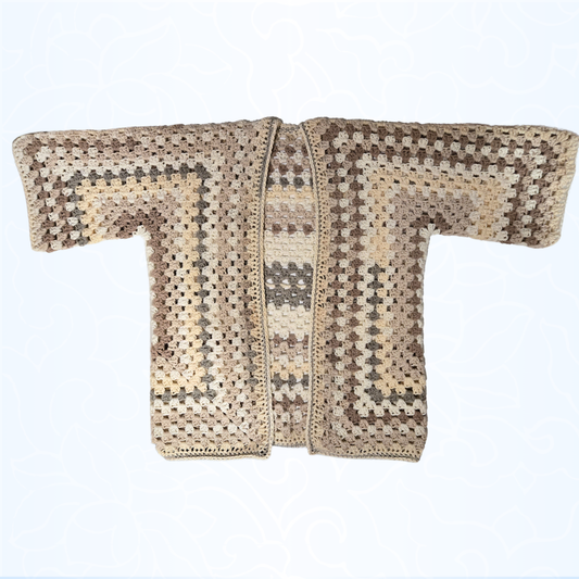 Creams and Browns Granny Stitch Overshirt - Size XS