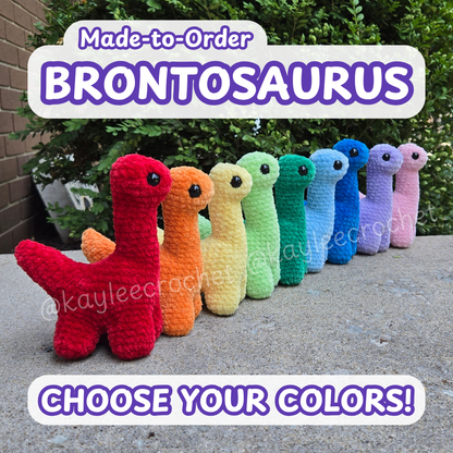 Brontosaurus Crochet Plushie - Made-to-Order