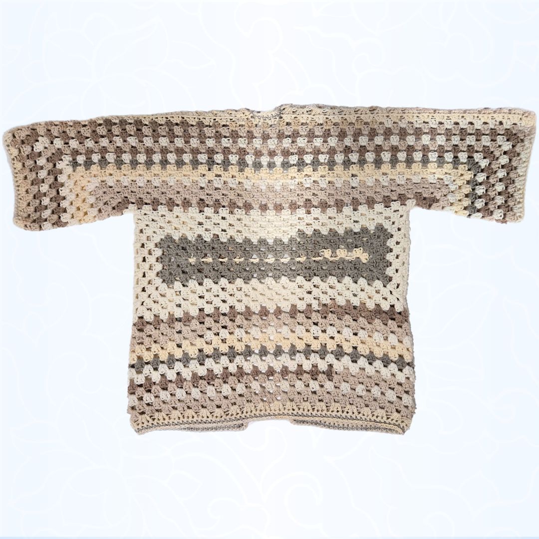 Creams and Browns Granny Stitch Overshirt - Size XS
