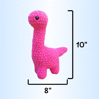 Pink Sparkle Brontosaurus Crochet Plushie - Misfit Item