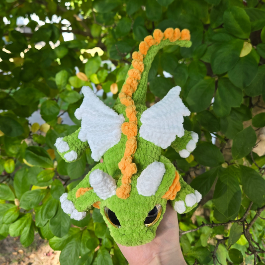 Dragon Crochet Plushie (Green & Gold)