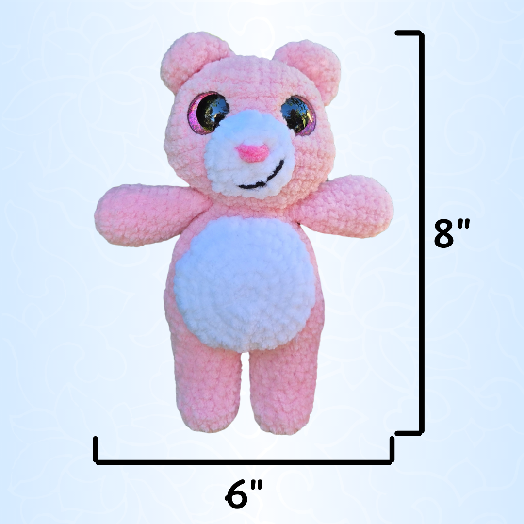Pink/White Bear Crochet Plushie