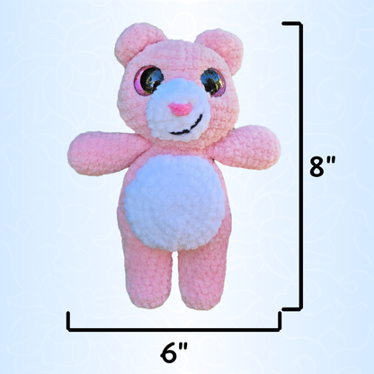 Pink/White Bear Crochet Plushie