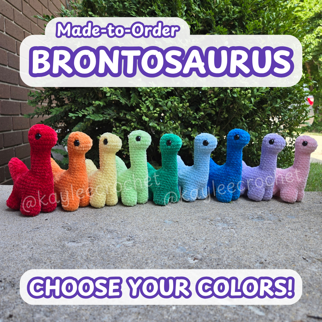 Brontosaurus Crochet Plushie - Made-to-Order