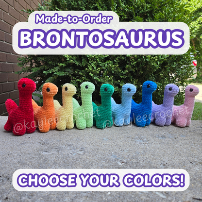 Brontosaurus Crochet Plushie - Made-to-Order