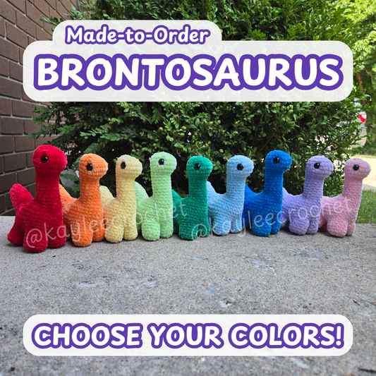 Brontosaurus Crochet Plushie - Made-to-Order