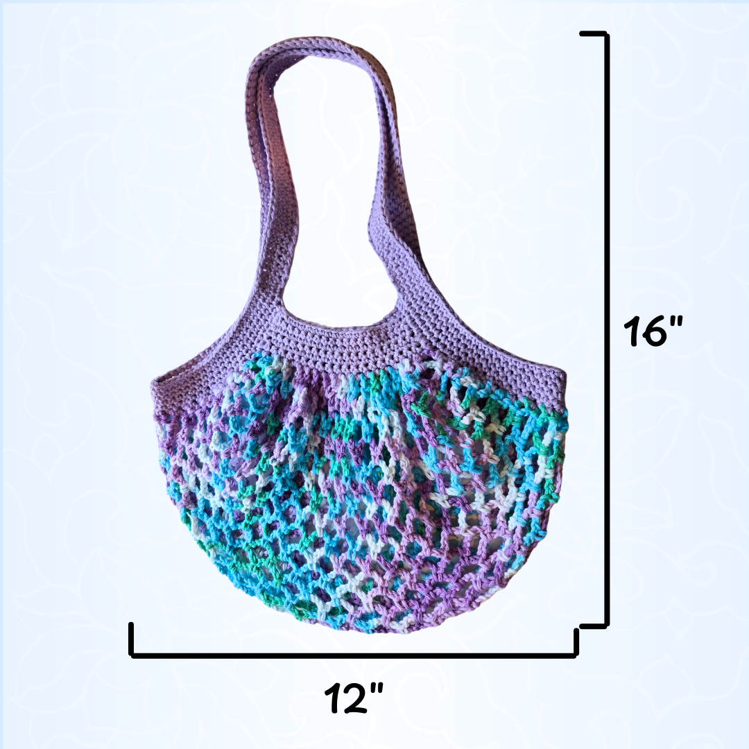 Soft Violet/Beach Ball Blue Mesh Market Bag