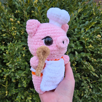 Piggy Baker Crochet Plushie