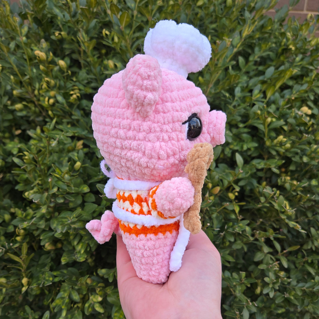 Piggy Baker Crochet Plushie