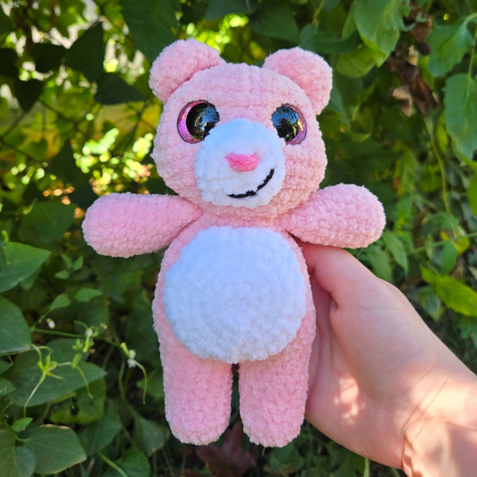 Pink/White Bear Crochet Plushie